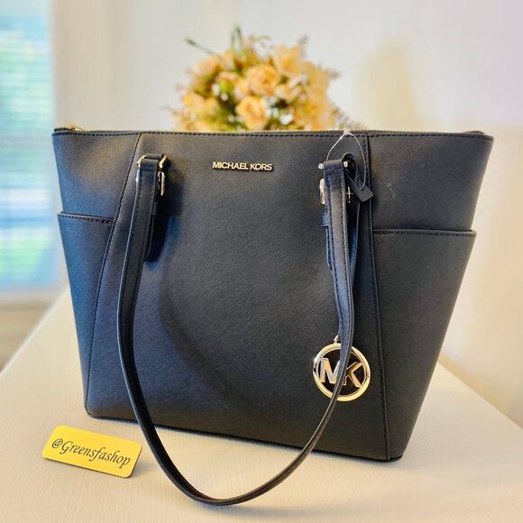 Michael Kors Charlotte Top Zip Tote shoulder bag black - Picture 3 of 10